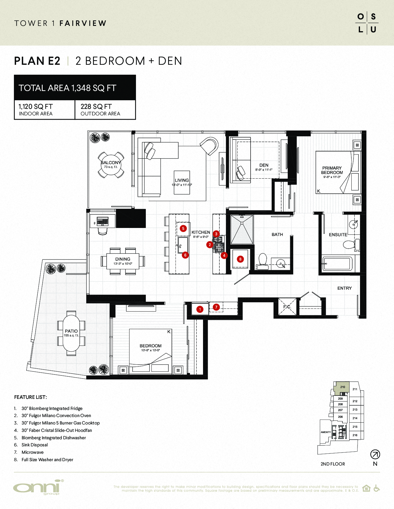 Floor plan for 2 beds, 2 baths, 1120 sqft
